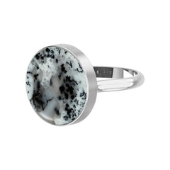 Natural Dendritic Opal Rings for Women in Sterling Silver (Pack of 6, Bezel-Set)