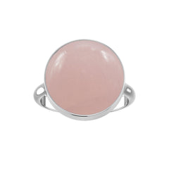 Natural Rose Quartz Rings for Women in Sterling Silver (Pack of 6, Bezel-Set)