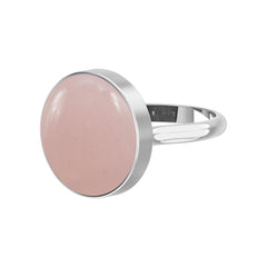 Natural Rose Quartz Rings for Women in Sterling Silver (Pack of 6, Bezel-Set)