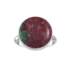 Natural Ruby Zoisite Rings for Women in Sterling Silver (Pack of 6, Bezel-Set)