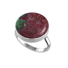 Natural Ruby Zoisite Rings for Women in Sterling Silver (Pack of 6, Bezel-Set)