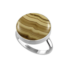 Natural Schalenblende Rings for Women in Sterling Silver (Pack of 6, Bezel-Set)