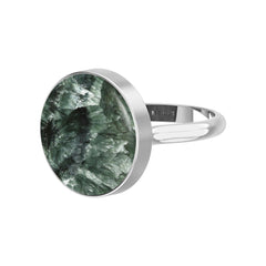 Natural Seraphinite Rings for Women in Sterling Silver (Pack of 6, Bezel-Set)