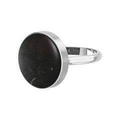 Natural Shungite Rings for Women in Sterling Silver (Pack of 6, Bezel-Set)