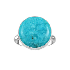 Natural Turquoise Rings for Women in Sterling Silver (Pack of 6, Bezel-Set)
