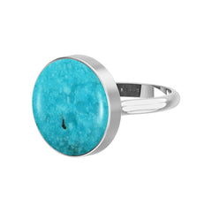 Natural Turquoise Rings for Women in Sterling Silver (Pack of 6, Bezel-Set)