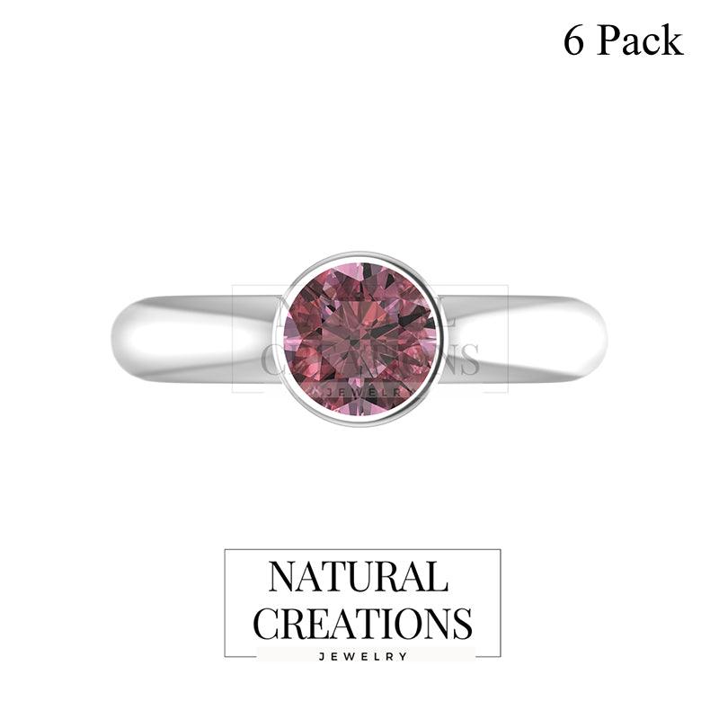 925 Sterling Silver Natural Tourmaline Ring Bezel Set Handmade Jewelry Pack of 4 - (Box 16)