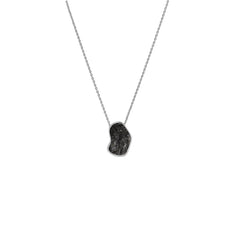 925 Sterling Silver Rough Shungite Slider Necklace With Chain 18" Bezel Set Jewelry Pack of 6
