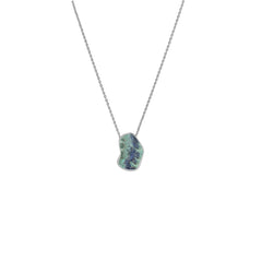 925 Sterling Silver Rough Azurite Malachite Slider Necklace With Chain 18" Bezel Set Jewelry Pack of 6