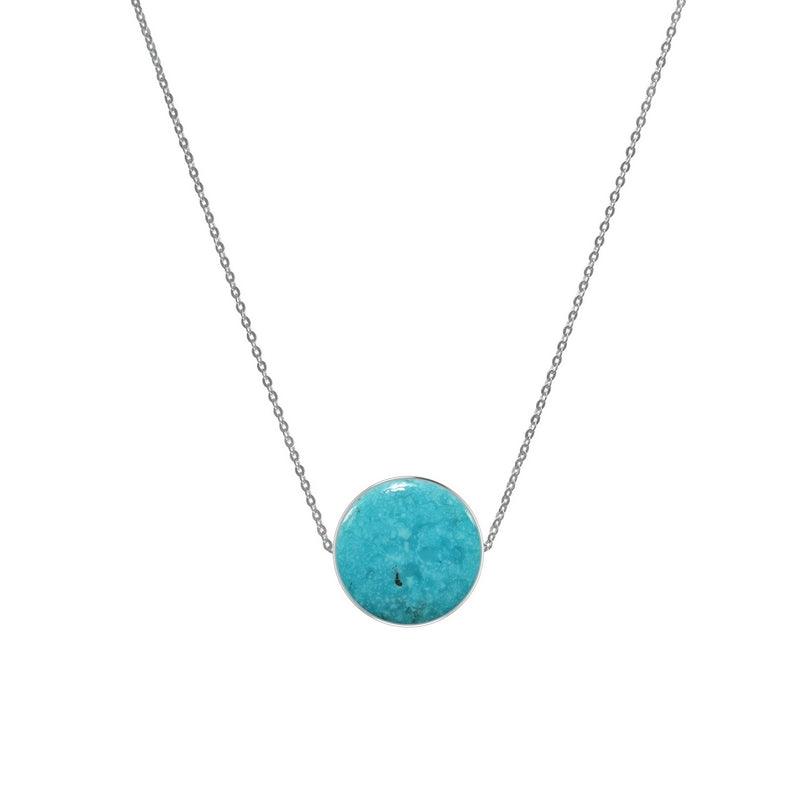925 Sterling Silver Cab Turquoise Slider Necklace With Chain 18" Bezel Set Jewelry Pack of 6