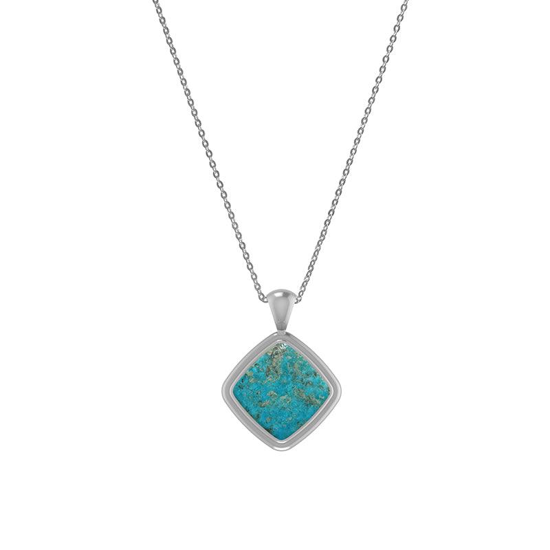 925 Sterling Silver Cab Turquoise Necklace Pendant With Chain 18" Bezel Set Jewelry Pack of 3