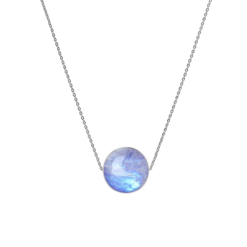 925 Sterling Silver Cab Purple Moonstone Slider Necklace With Chain 18" Bezel Set Jewelry Pack of 6