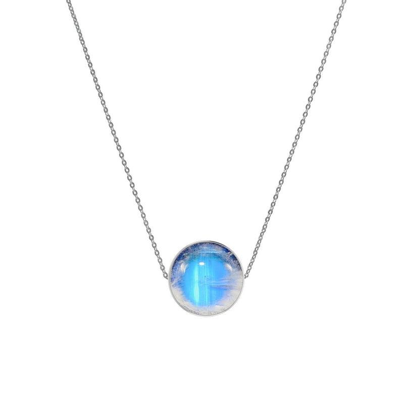 925 Sterling Silver Cab Rainbow Moonstone Slider Necklace With Chain 18" Bezel Set Jewelry Pack of 6