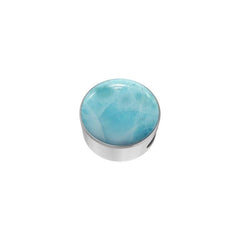 925 Sterling Silver Cab Larimar Slider Necklace With Chain 18" Bezel Set Jewelry Pack of 6
