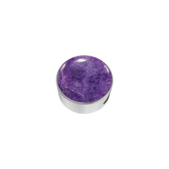 925 Sterling Silver Cab Charoite Slider Necklace With Chain 18" Bezel Set Jewelry Pack of 6