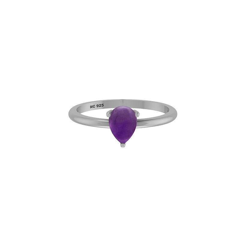 Natural Amethyst Stackable Rings for Women in Sterling Silver (Pack of 12, Prong-Set)