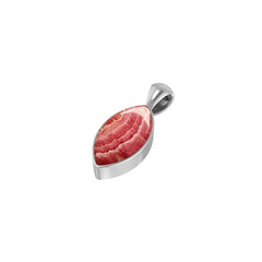 Natural Rhodochrosite Pendant Necklace With Silver Chain 18" In Bezel Set Jewelry Pack of 6