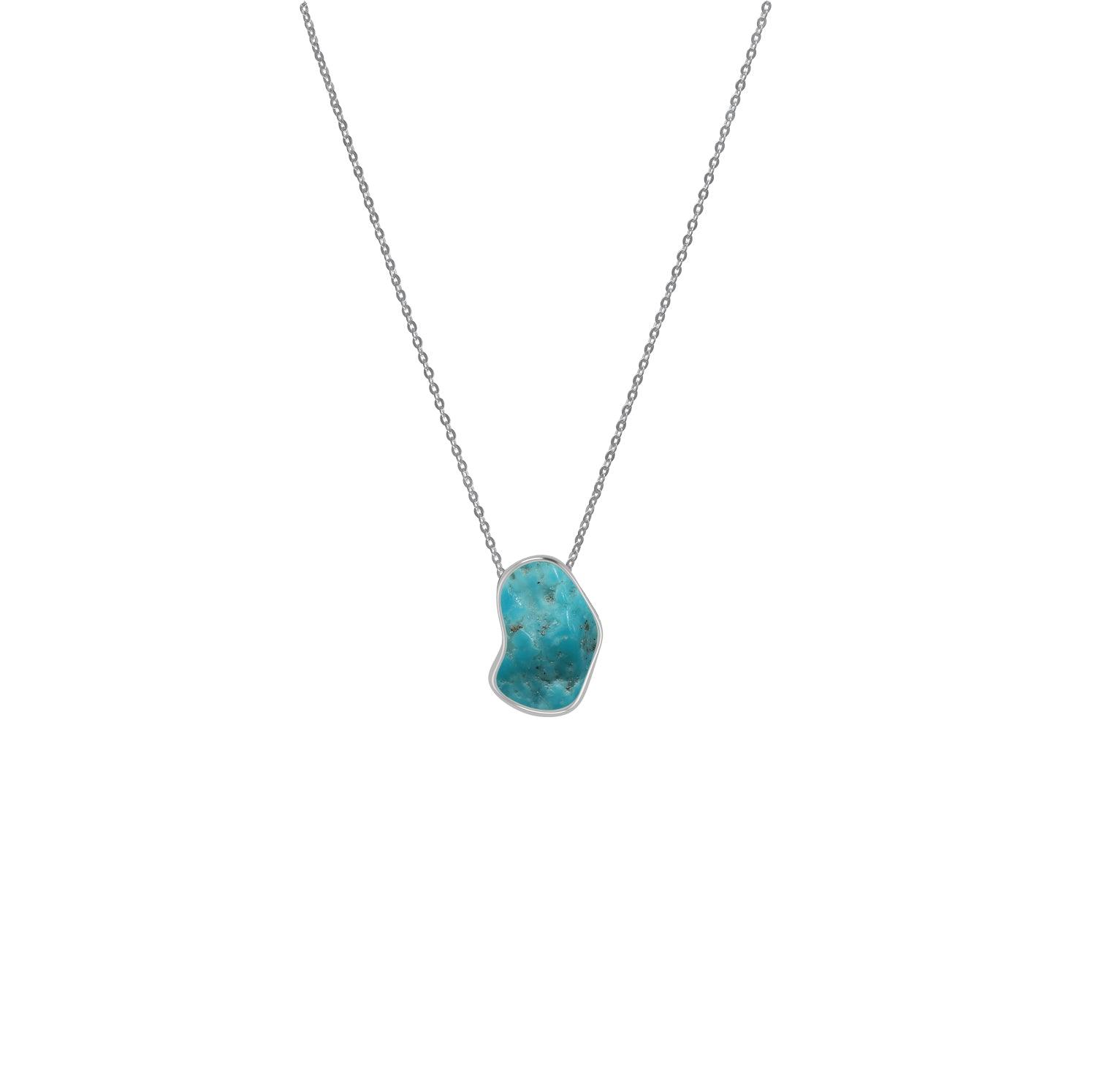 925 Sterling Silver Rough Turquoise Slider Necklace With Chain 18" Bezel Set Jewelry Pack of 6