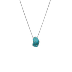 925 Sterling Silver Rough Turquoise Slider Necklace With Chain 18" Bezel Set Jewelry Pack of 6