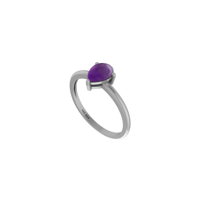 Natural Amethyst Stackable Rings for Women in Sterling Silver (Pack of 12, Prong-Set)