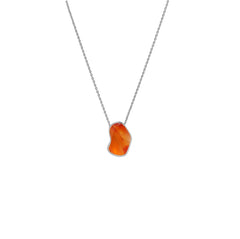 925 Sterling Silver Rough Carnelian Slider Necklace With Chain 18" Bezel Set Jewelry Pack of 6