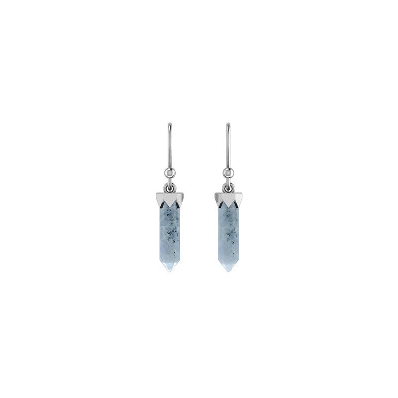 Natural Blue Calcite Pencil Cut Hoop Earring 925 Sterling Silver Handmade Jewelry Pack of 4