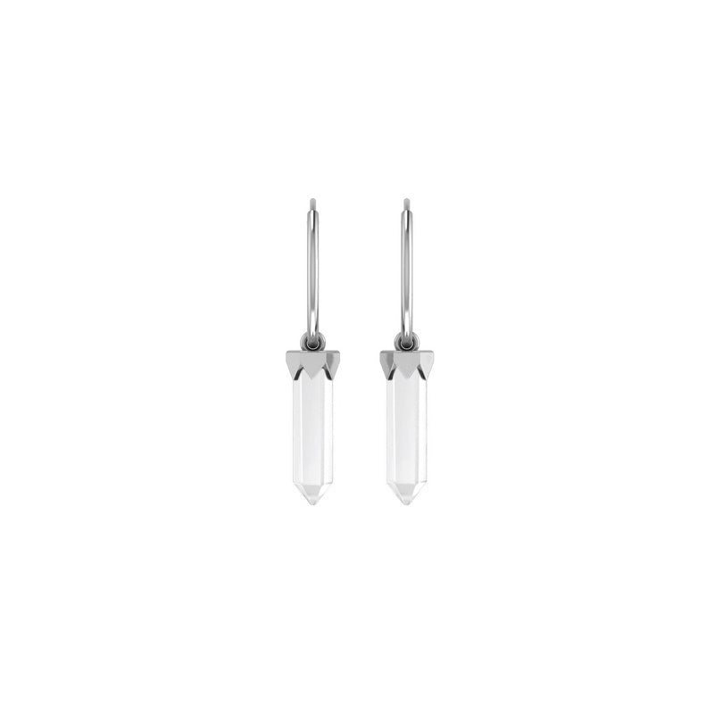 925 sterling Silver Natural Crystal Point Hoop Earring Bezel Set Handmade Jewelry Pack Of 4