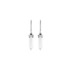 925 sterling Silver Natural Crystal Point Hoop Earring Bezel Set Handmade Jewelry Pack Of 4