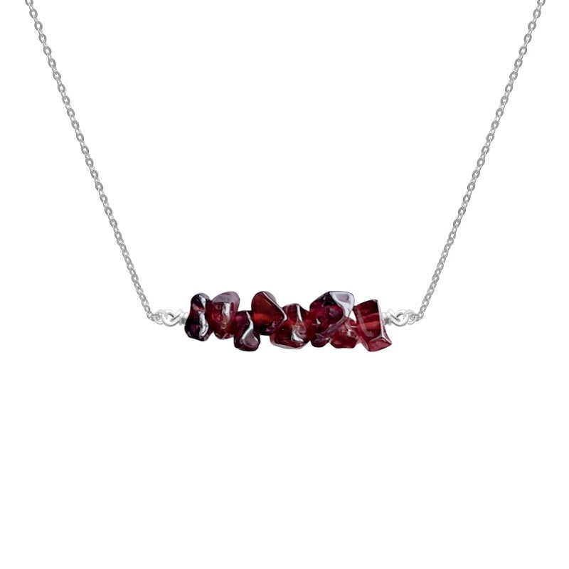 925 Sterling Silver Natural Garnet Beads Necklace Handcrafted Jewelry Pack of 6