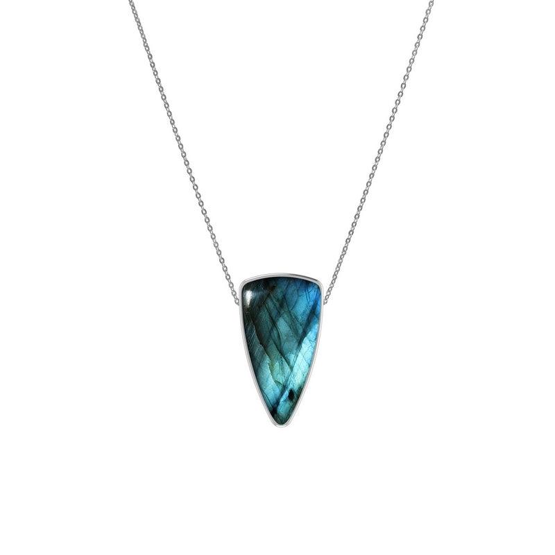 925 Sterling Silver Cab Labradorite Slider Necklace With Chain 18" Bezel Set Jewelry Pack of 6