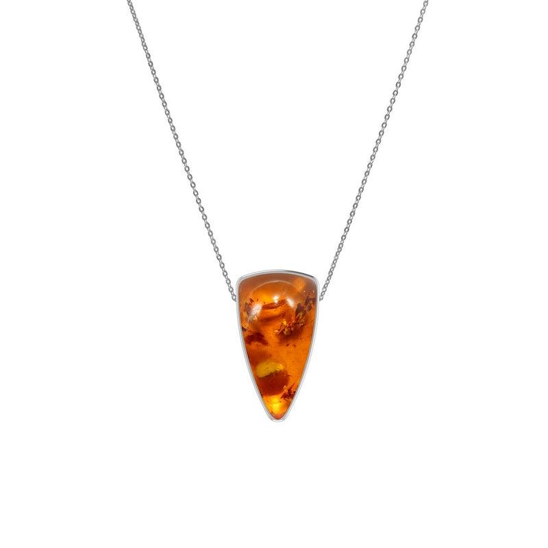 925 Sterling Silver Cab Amber Slider Necklace With Chain 18" Bezel Set Jewelry Pack of 6