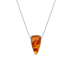 925 Sterling Silver Cab Amber Slider Necklace With Chain 18" Bezel Set Jewelry Pack of 6