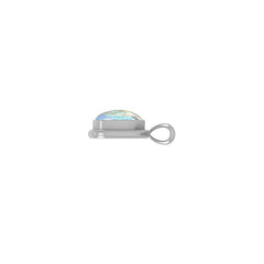 925 Sterling Silver Cab Rainbow Moonstone Necklace Pendant With Chain 18" Bezel Set Jewelry Pack of 3