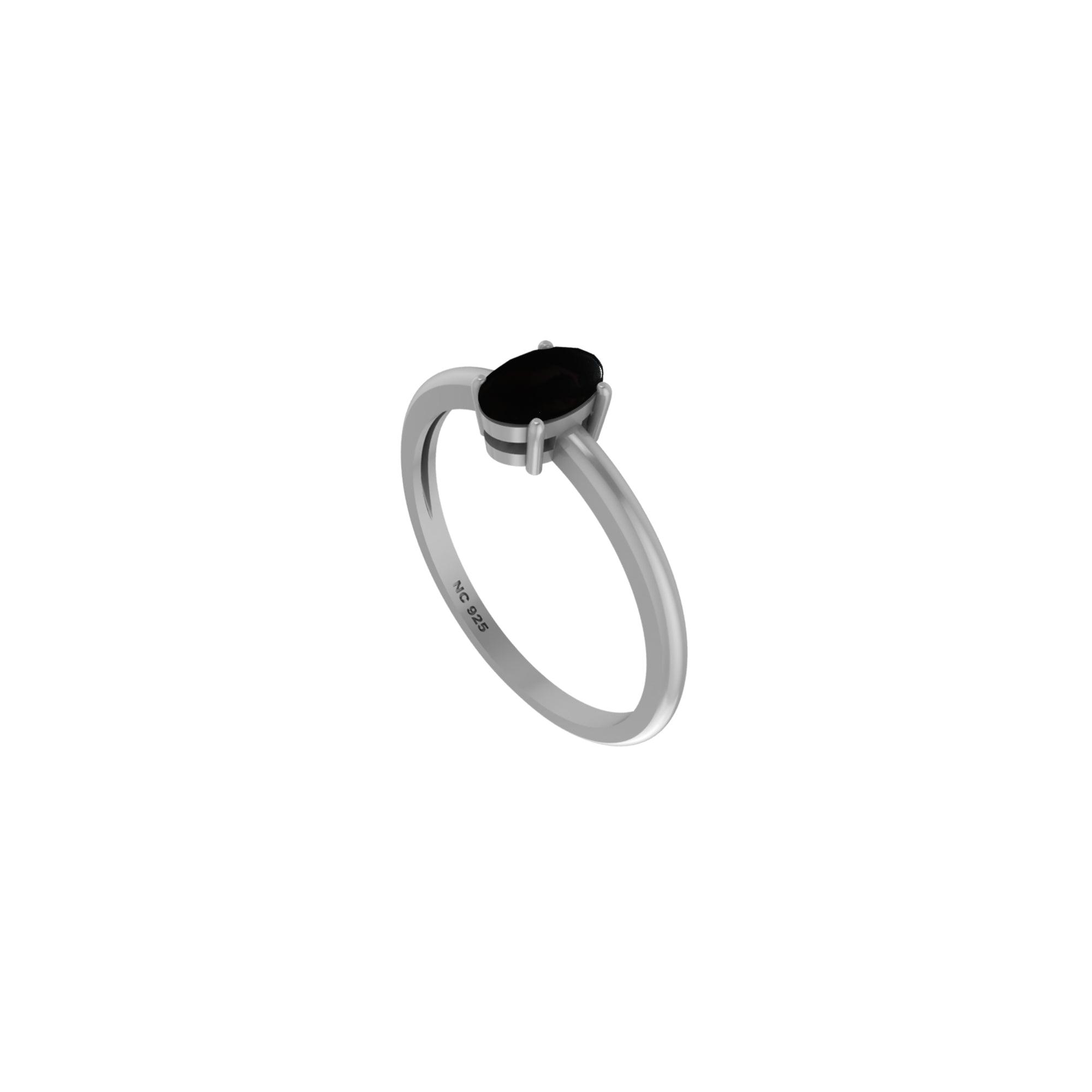 925 Sterling Silver Natural Black Onyx Stone Ring Prong Set Jewelry Pack of 12