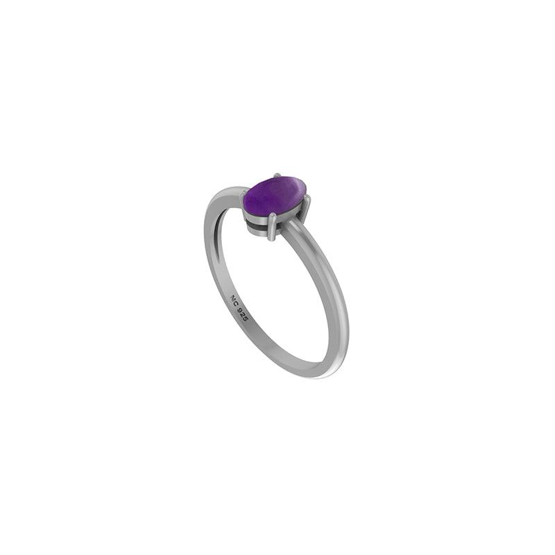 Natural Amethyst Stackable Rings for Women in Sterling Silver (Pack of 12, Prong-Set)