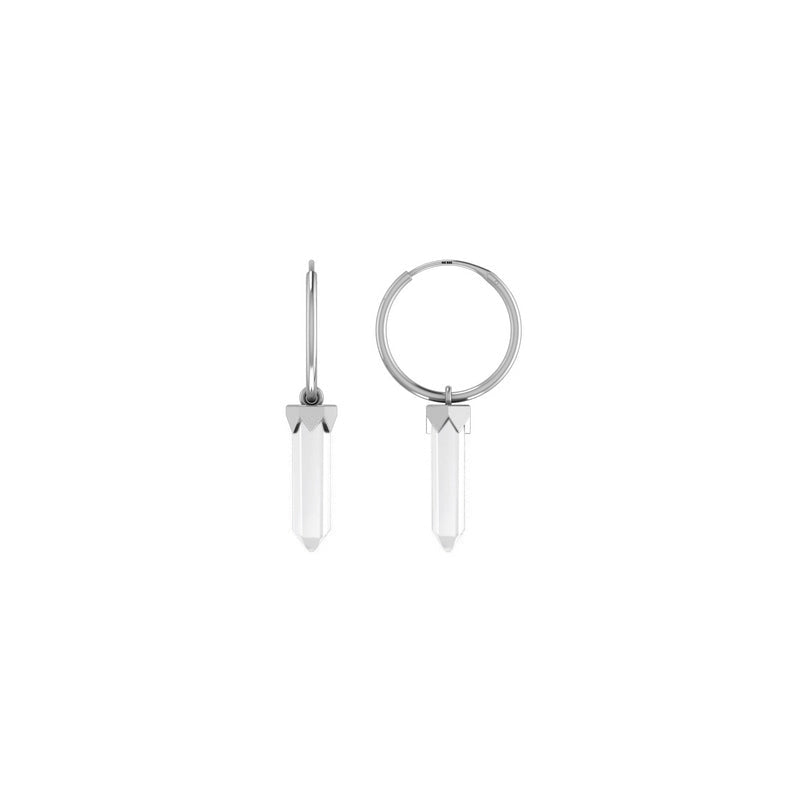 925 sterling Silver Natural Crystal Point Hoop Earring Bezel Set Handmade Jewelry Pack Of 4