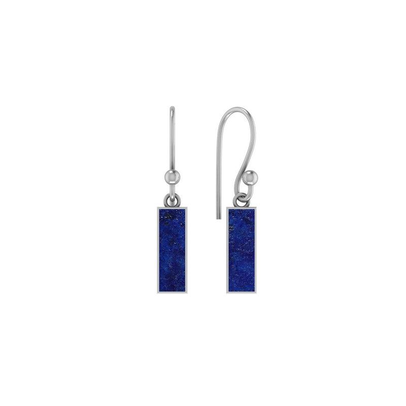 925 Sterling Silver Natural Lapis Cab Earring Bezel Set Jewelry Pack of 1