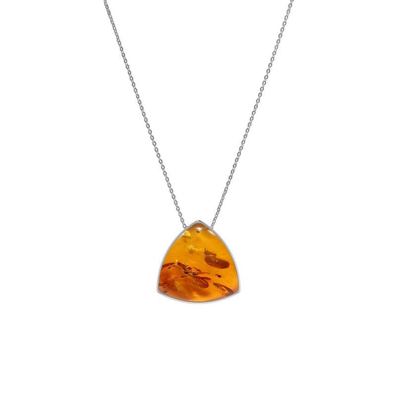 925 Sterling Silver Cab Amber Slider Necklace With Chain 18" Bezel Set Jewelry Pack of 6