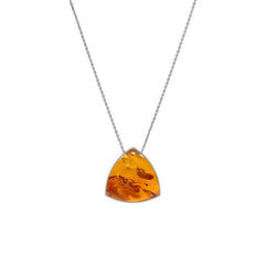 925 Sterling Silver Cab Amber Slider Necklace With Chain 18" Bezel Set Jewelry Pack of 6