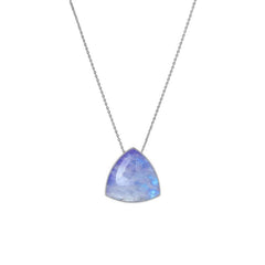 925 Sterling Silver Cab Purple Moonstone Slider Necklace With Chain 18" Bezel Set Jewelry Pack of 6