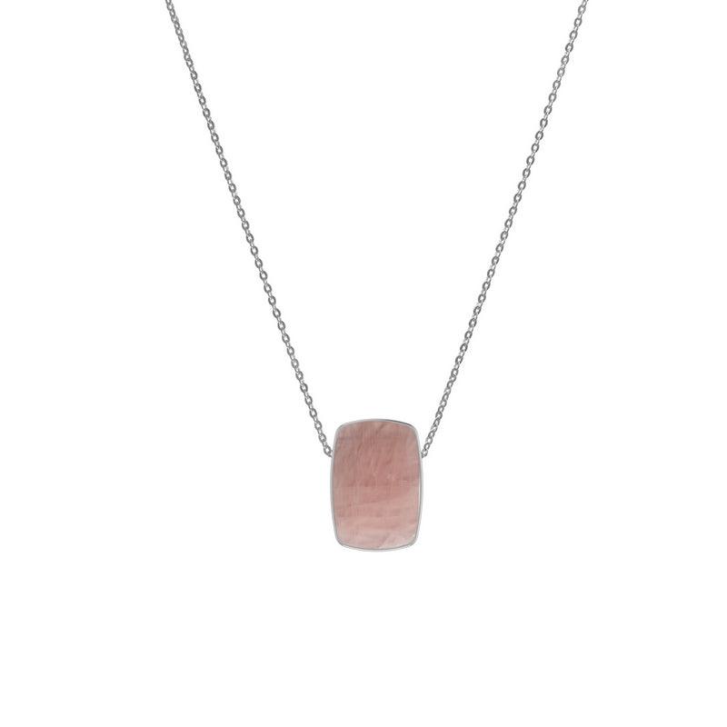 925 Sterling Silver Cab Rose Quartz Slider Necklace With Chain 18" Bezel Set Jewelry Pack of 6
