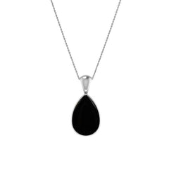 925 Sterling Silver Cab Black Onyx Necklace Pendant With Chain 18" Bezel Set Jewelry Pack of 3