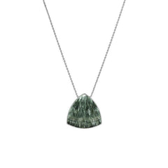 925 Sterling Silver Cab Seraphinite Slider Necklace With Chain 18" Bezel Set Jewelry Pack of 6