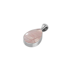 925 Sterling Silver Cab Rose Quartz Necklace Pendant With Chain 18" Bezel Set Jewelry Pack of 3