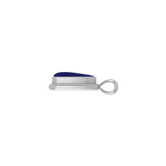 925 Sterling Silver Cab Lapis Necklace Pendant With Chain 18" Bezel Set Jewelry Pack of 3