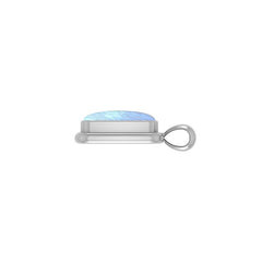 925 Sterling Silver Cab Rainbow Moonstone Necklace Pendant With Chain 18" Bezel Set Jewelry Pack of 3