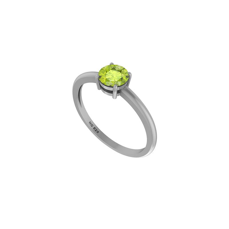 925 Sterling Silver Natural Peridot Stackable Stone Ring Prong Set Jewelry Pack of 12