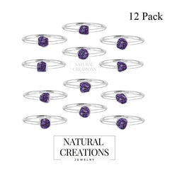 Charoite stackable bezel-set ring