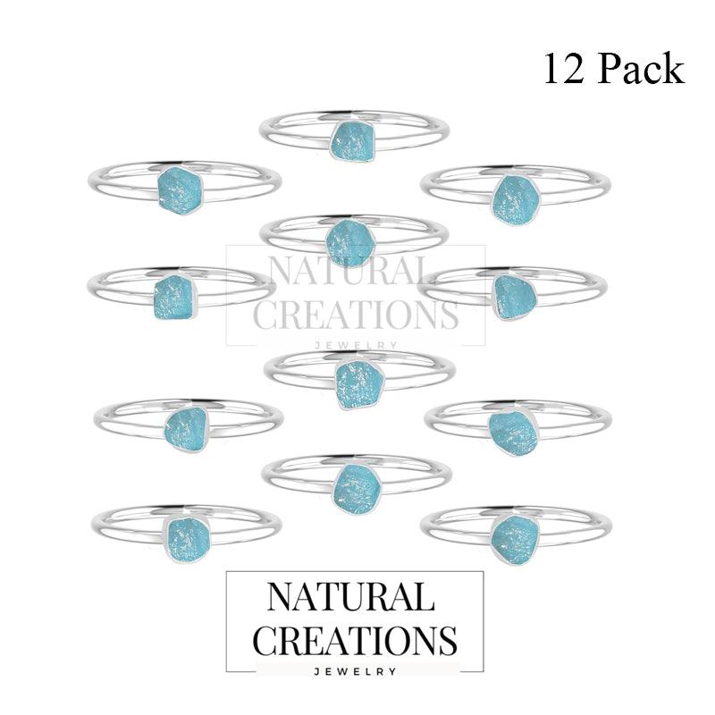 Paraiba Apatite stackable bezel-set ring