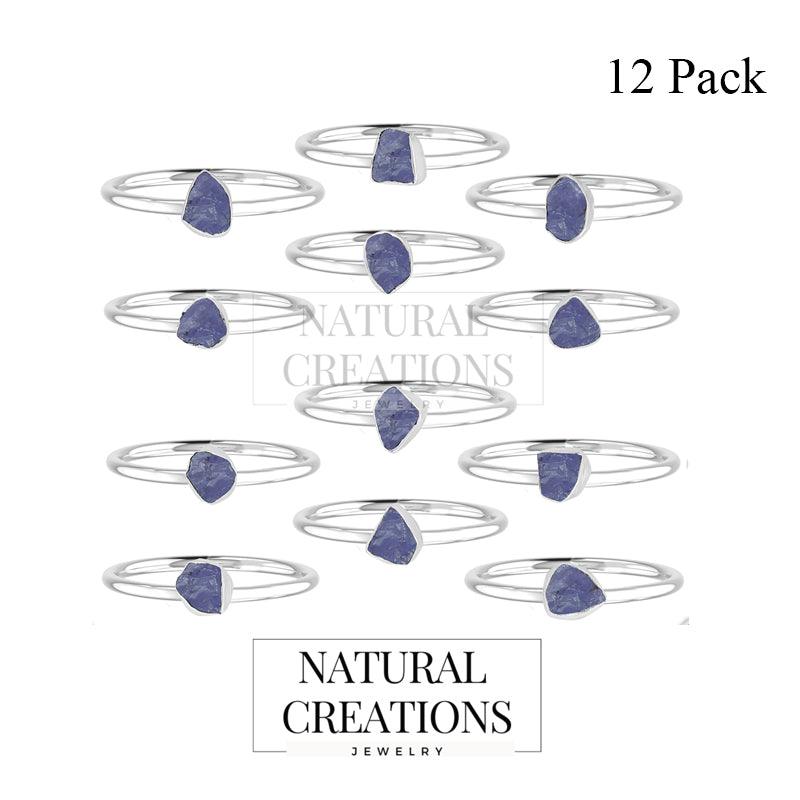 Tanzanite stackable bezel-set ring